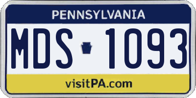 PA license plate MDS1093