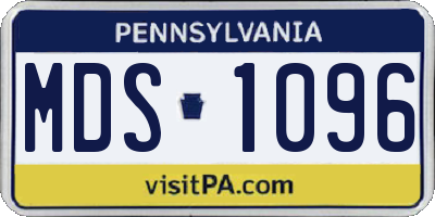 PA license plate MDS1096