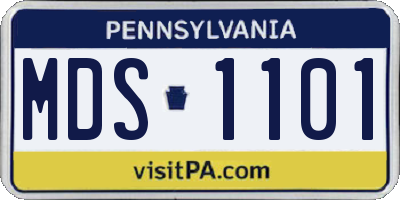 PA license plate MDS1101