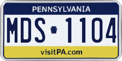 PA license plate MDS1104