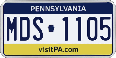 PA license plate MDS1105