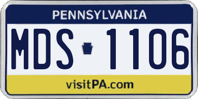 PA license plate MDS1106