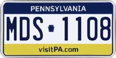 PA license plate MDS1108