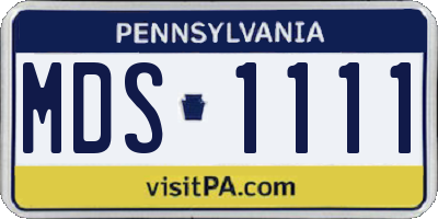 PA license plate MDS1111