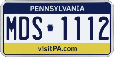 PA license plate MDS1112