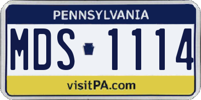PA license plate MDS1114