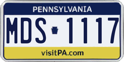 PA license plate MDS1117