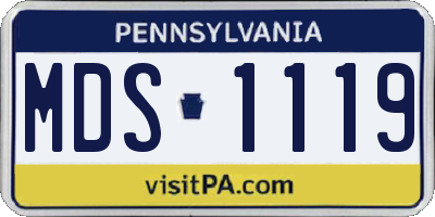 PA license plate MDS1119