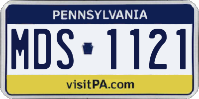 PA license plate MDS1121