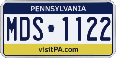 PA license plate MDS1122