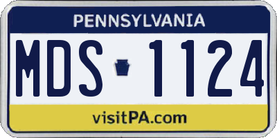 PA license plate MDS1124