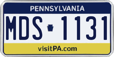 PA license plate MDS1131
