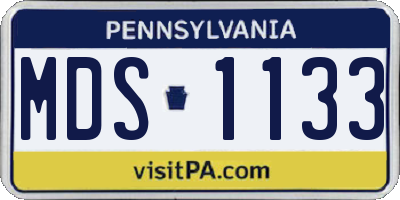 PA license plate MDS1133