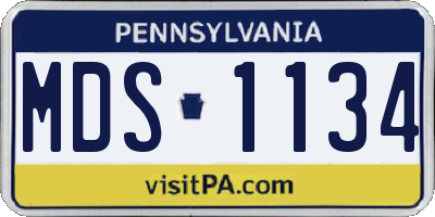 PA license plate MDS1134