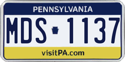PA license plate MDS1137
