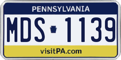 PA license plate MDS1139