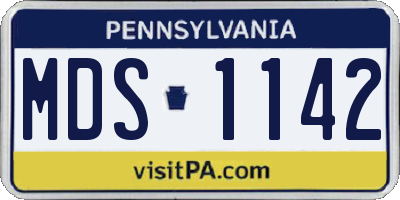 PA license plate MDS1142