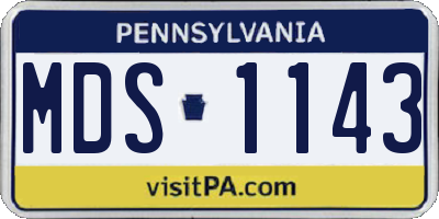 PA license plate MDS1143