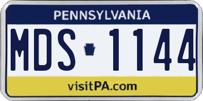 PA license plate MDS1144