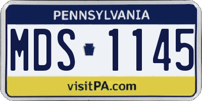PA license plate MDS1145
