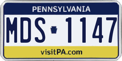 PA license plate MDS1147