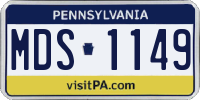PA license plate MDS1149