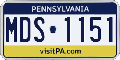 PA license plate MDS1151
