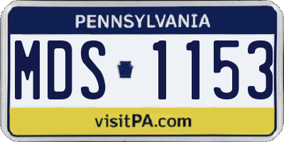 PA license plate MDS1153