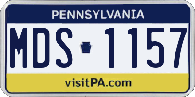PA license plate MDS1157