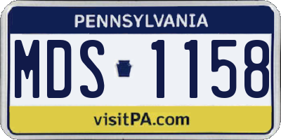 PA license plate MDS1158