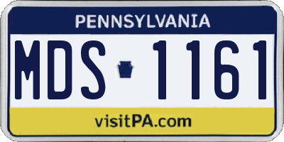 PA license plate MDS1161
