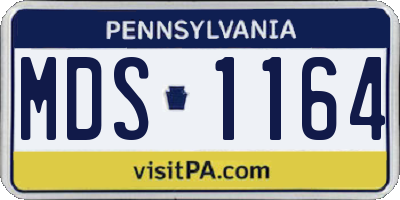 PA license plate MDS1164