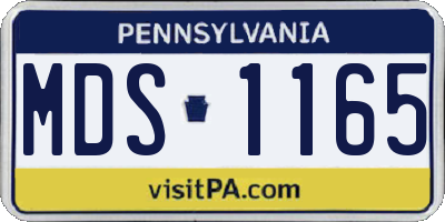 PA license plate MDS1165