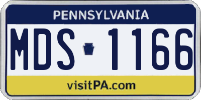 PA license plate MDS1166