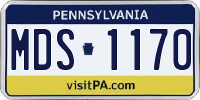 PA license plate MDS1170