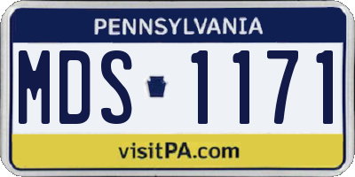 PA license plate MDS1171