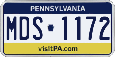 PA license plate MDS1172