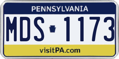 PA license plate MDS1173