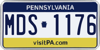 PA license plate MDS1176