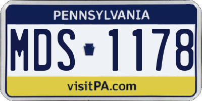 PA license plate MDS1178