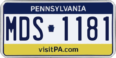 PA license plate MDS1181