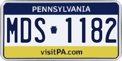 PA license plate MDS1182