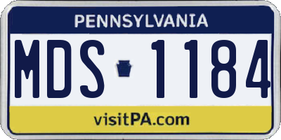 PA license plate MDS1184