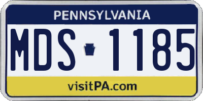 PA license plate MDS1185