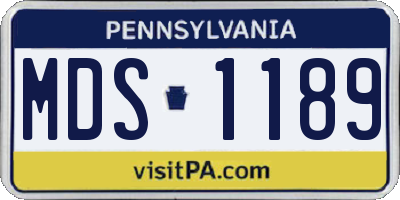 PA license plate MDS1189