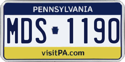PA license plate MDS1190