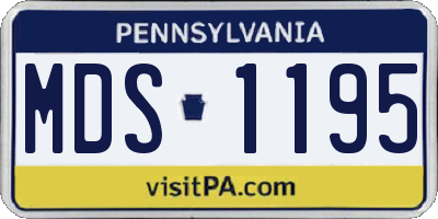 PA license plate MDS1195