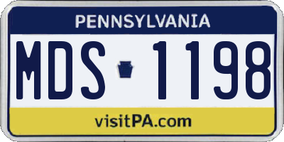 PA license plate MDS1198