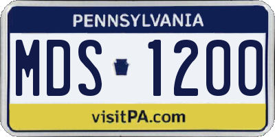 PA license plate MDS1200