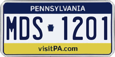 PA license plate MDS1201